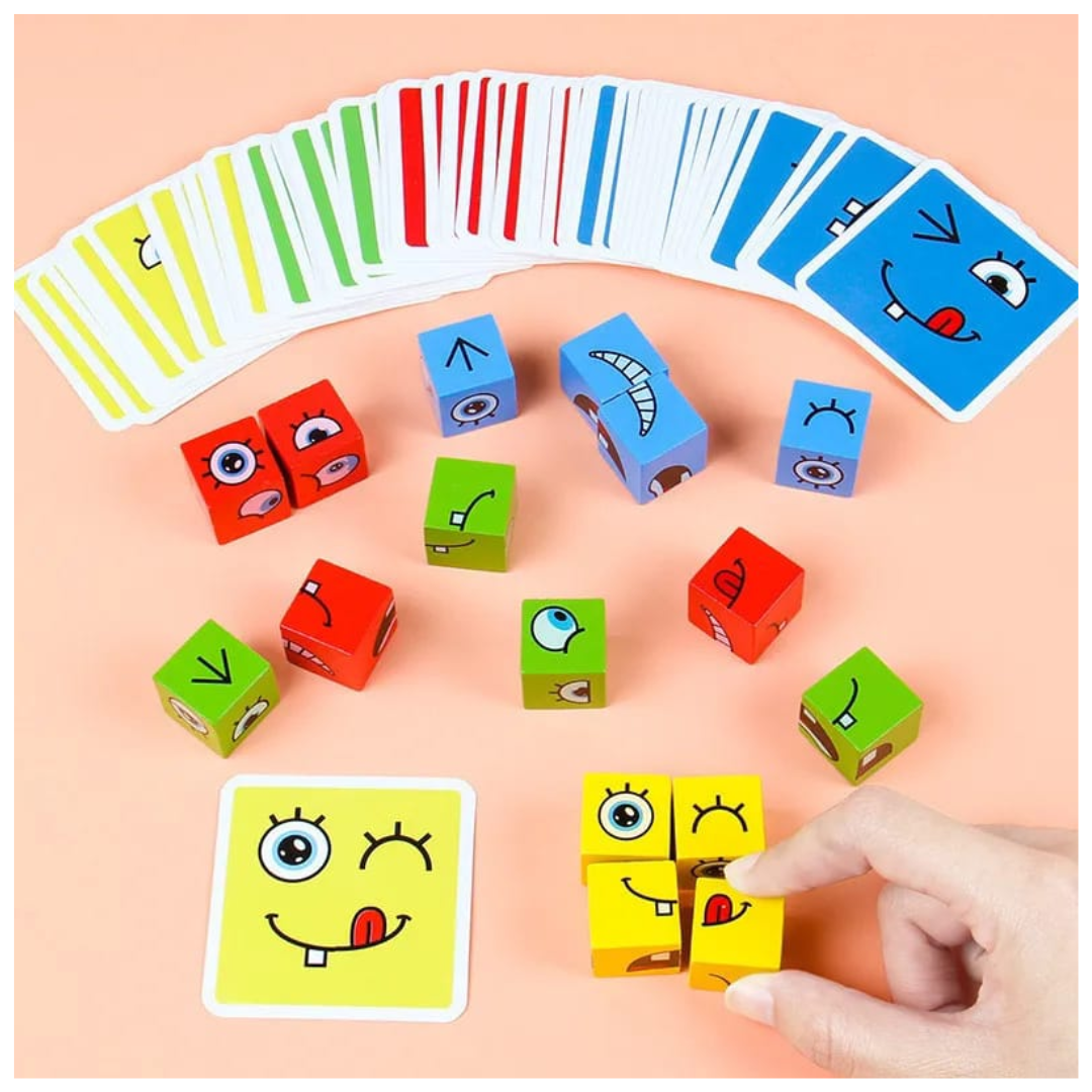 Puzzle Bloques De Madera Expresión Juego